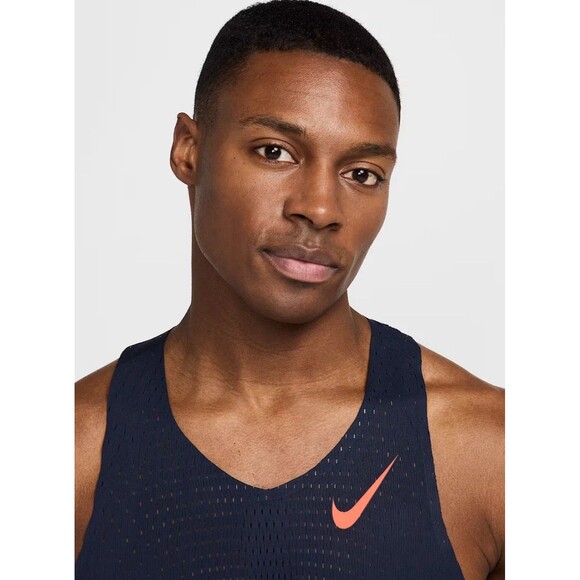 NWT Nike AeroSwift Men's Dri-FIT ADV Running Singlet FN4231-451 BLUE/ORANGE Sz S - Picture 3 of 4